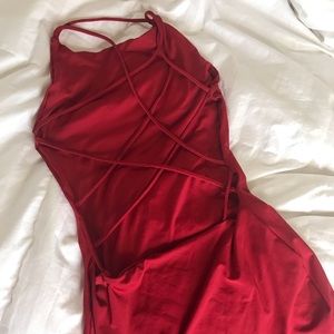 Lucy in the Sky Strappy Red Mini Dress